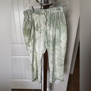 Amaryllis Mint Green & White Tie Dye Women’s Lounge/Casual/Joggers Pants XL